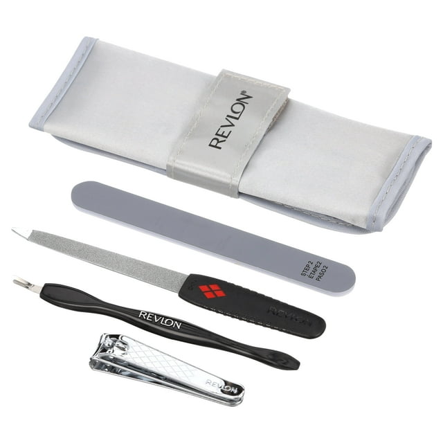 Revlon Essential Nail Care Set with Cuticle Trimmer, Nail File ...