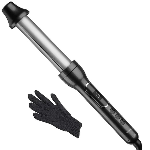Revlon Adjustable Barrel 2-in-1 Ceramic 1" and 1-1/2" Curling Wand, Black