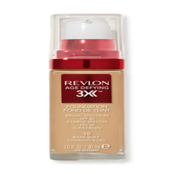Revlon Age Defying 3X Cream Foundation Makeup, SPF 20, Bare Buff, 1 fl oz