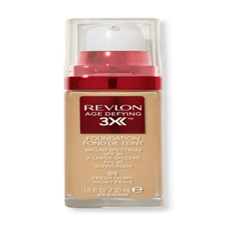 Revlon Age Defying 3X Cream Foundation Makeup, SPF 20, Fresh Ivory, 1 fl oz