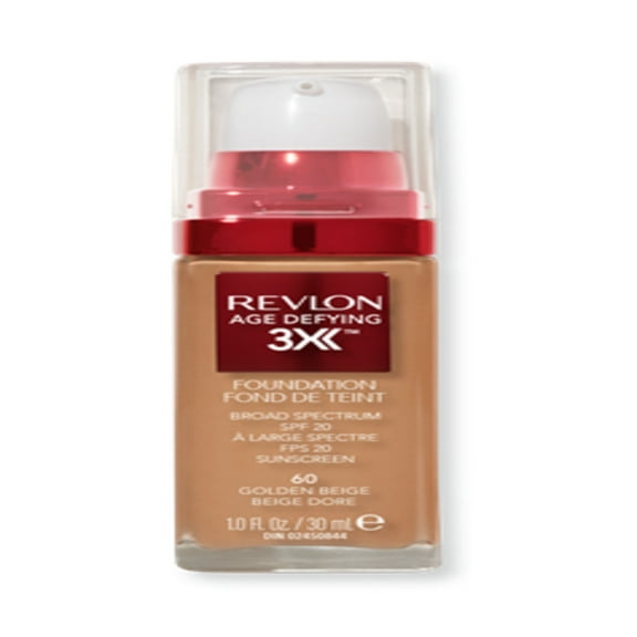 Revlon Age Defying 3X Cream Foundation Makeup, SPF 20, Golden Beige, 1 fl oz