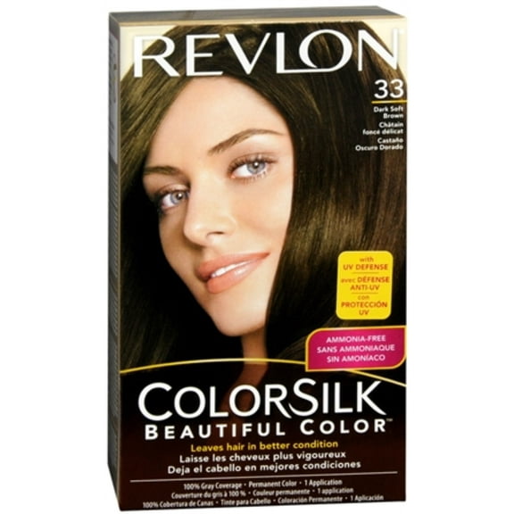 Revlon ColorSilk Beautiful Color, 33 Dark Soft Brown 1 ea (Pack of 4)
