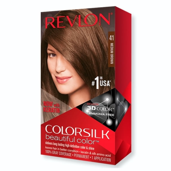 Revlon ColorSilk Beautiful Color, [41] Medium Brown 1 ea (Pack of 2)