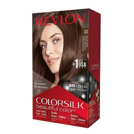 Revlon ColorSilk Beautiful Color Permanent Hair Color, 33 Dark Soft Brown, 1 Count