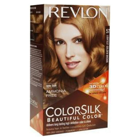 Revlon ColorSilk Beautiful Color Permanent Hair Color, 57 Lightest Golden Brown 1 Each (Pack of 4)