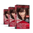 thumbnail image 1 of Revlon ColorSilk Beautiful Color Permanent Hair Color, Long-Lasting High-Definition Color, Shine & Silky Softness with 100% Gray Coverage, Ammonia Free, 32 Dark Mahogany Brown, 3 Pack, 1 of 3
