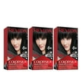 thumbnail image 1 of Revlon ColorSilk Beautiful Permanent Hair Dye, Dark Brown, At Home Full Coverage Application Kit, 10 Black, 3 Pack, 1 of 11