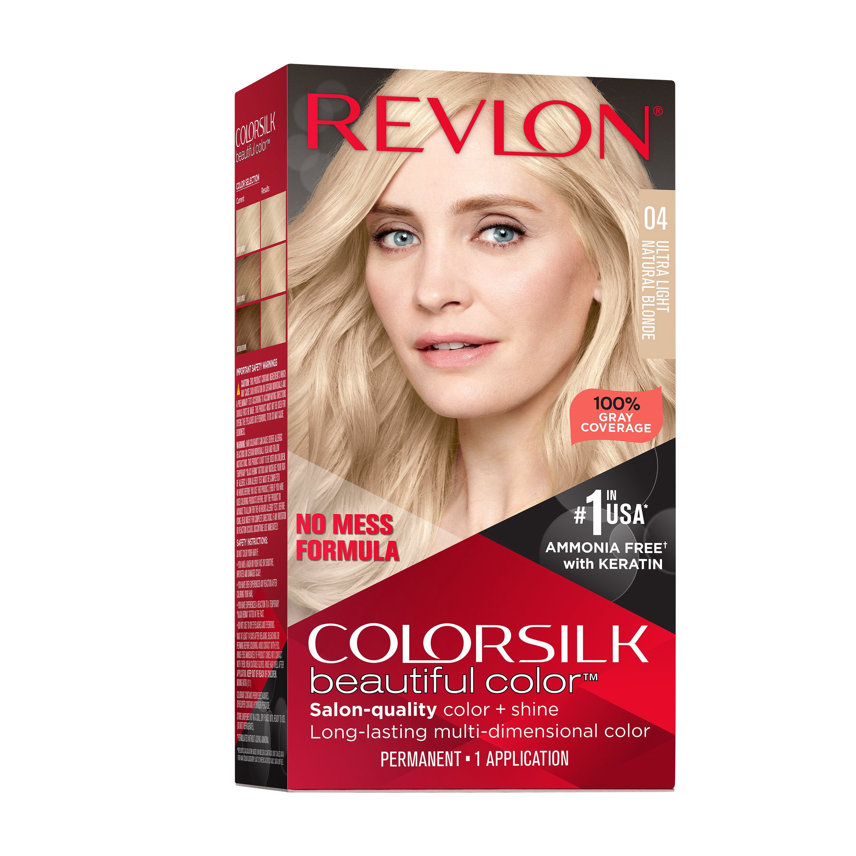 Revlon ColorSilk Hair Color - 004 Ultralght Natural Blonde, Each ...