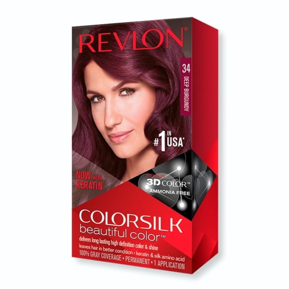 Revlon ColorSilk Hair Color, [34] Deep Burgundy 1 ea (Pack of 2)