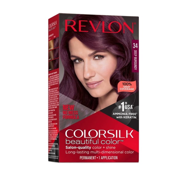 2 Pack Revlon ColorSilk Hair Color - 34 Deep Burgundy