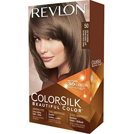 Revlon ColorSilk Hair Color, 50 Light Ash Brown 1 ea (Pack of 2)