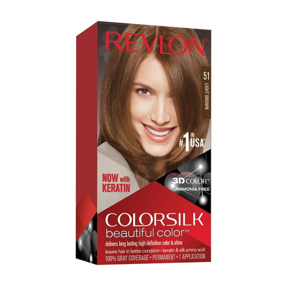 Revlon ColorSilk Hair Color, 51 Light Brown 1 ea