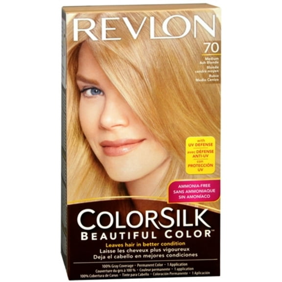 Revlon ColorSilk Hair Color 70 Medium Ash Blonde 1 Each (Pack of 2)
