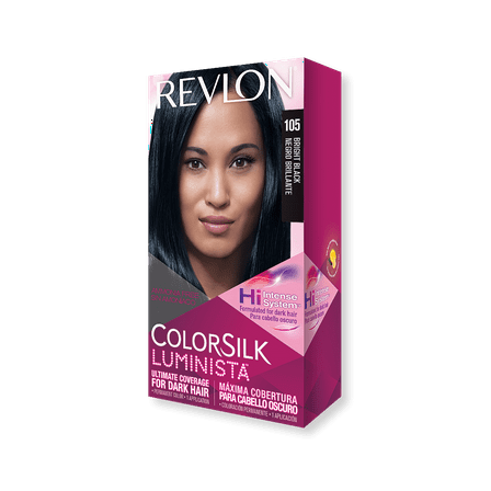 Revlon ColorSilk Luminista, Permanent Hair Color, 105 Bright Black