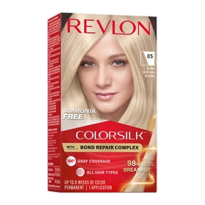 Revlon ColorSilk Permanent Hair Color, Bond Repair Complex, 05 Ultra Light Ash Blonde, 1 pack