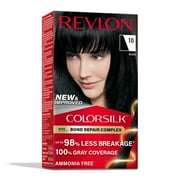 Revlon ColorSilk Permanent Hair Color, Bond Repair Complex, 10 Black, 1 pack
