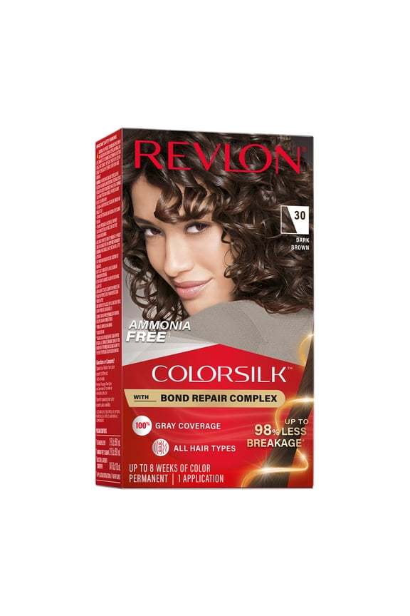 ColorSilk Permanent Hair Color, Bond Repair Complex, 30 Dark Brown, 1 pack