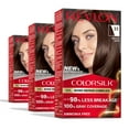 thumbnail image 1 of Revlon ColorSilk Permanent Hair Color, Bond Repair Complex, 33 Dark Soft Brown, 3 pack, 1 of 12
