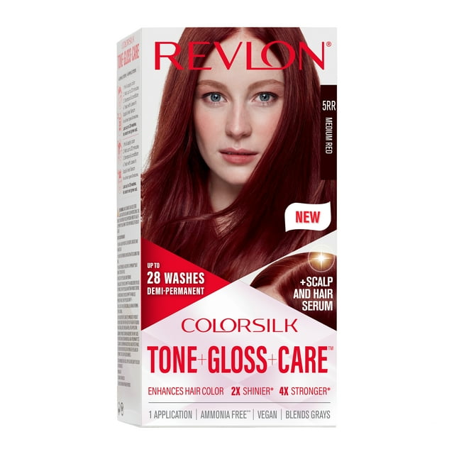 Revlon ColorSilk Tone + Gloss + Care DemiPermanent Hair Color, 5RR