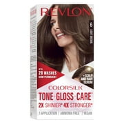 Revlon ColorSilk Tone + Gloss + Care Demi-Permanent Hair Color, 6 Light Brown, 4.5 fl oz