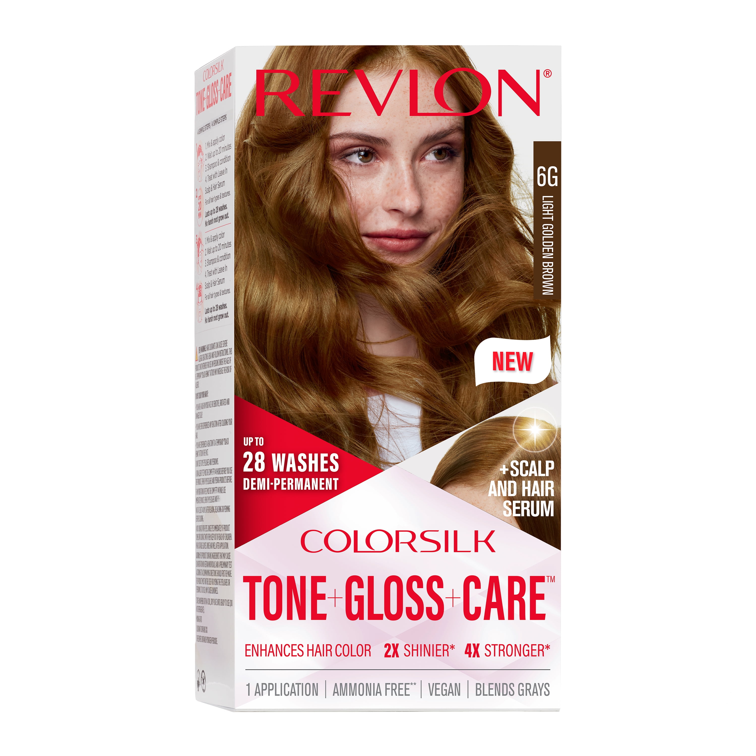 Revlon ColorSilk Tone + Gloss + Care DemiPermanent Hair Color, Ammonia