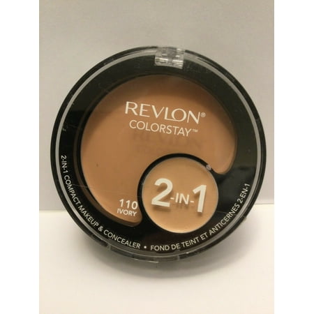 Revlon ColorStay 2-In-1 Compact Makeup & Concealer Full Size NEW. Shade: Ivory 110