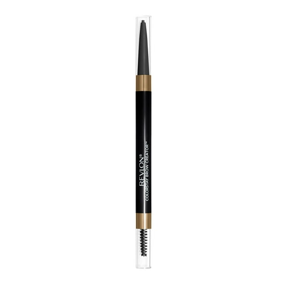 Revlon ColorStay Waterproof Brow Creator, 2-in-1 Eyebrow Pencil & Powder, 615 Soft Black, 0.003 oz