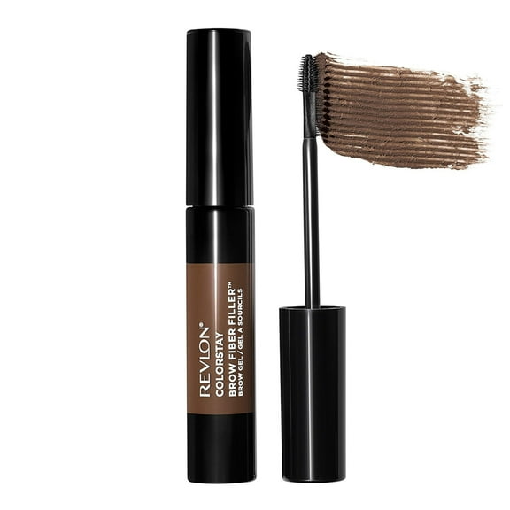 Revlon ColorStay Brow Fiber Filler, Waterproof Eyebrow Enhancer Gel, 303 Medium Brown, 0.23 fl oz