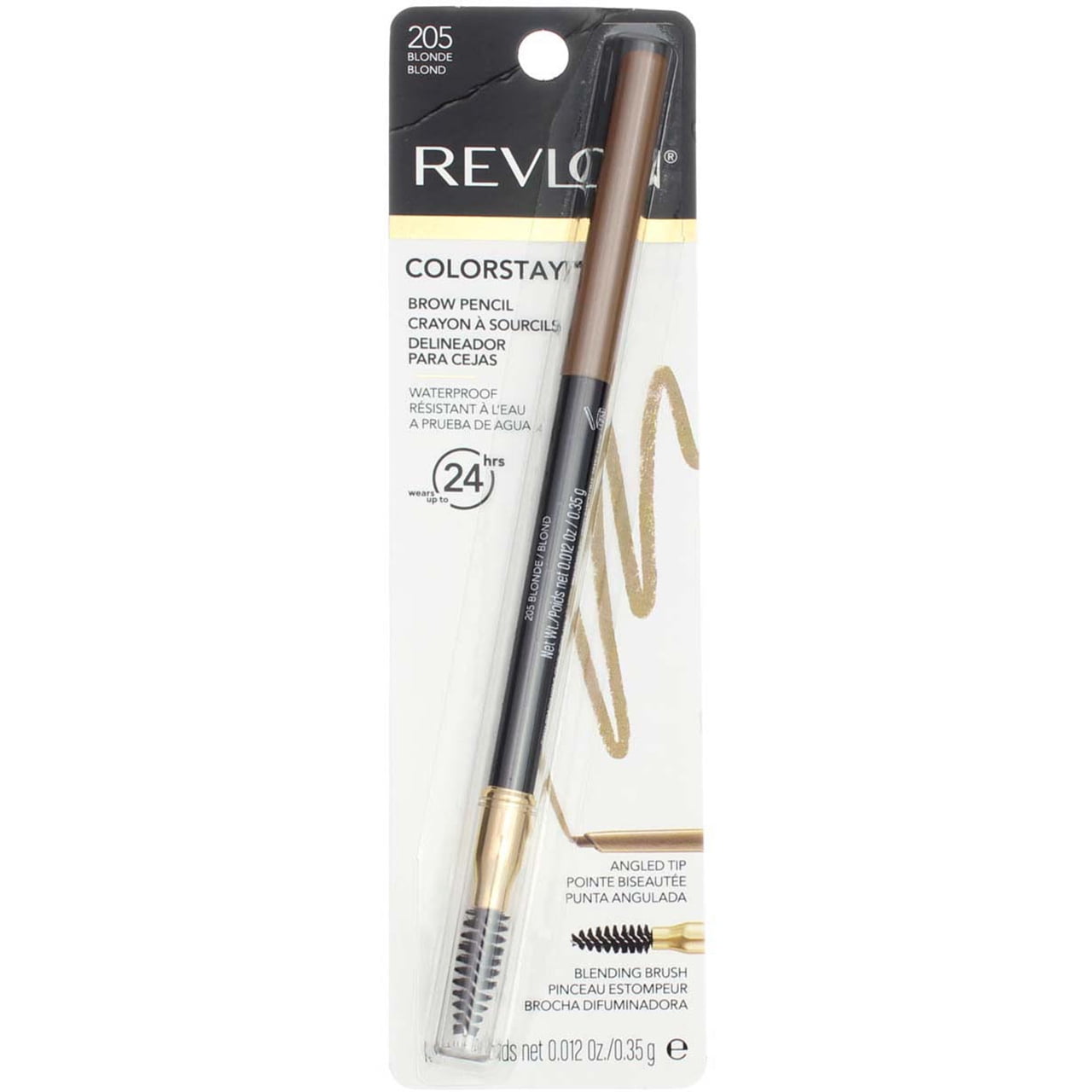 Revlon ColorStay Waterproof Brow Pencil, Blonde 205, 0.012 oz (3 Pack)