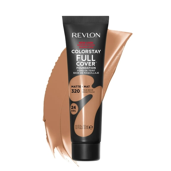 Revlon ColorStay Full Cover Longwear Matte Foundation, Heat & Sweat Resistant Lightweight Face Makeup, True Beige, 1.0 fl oz