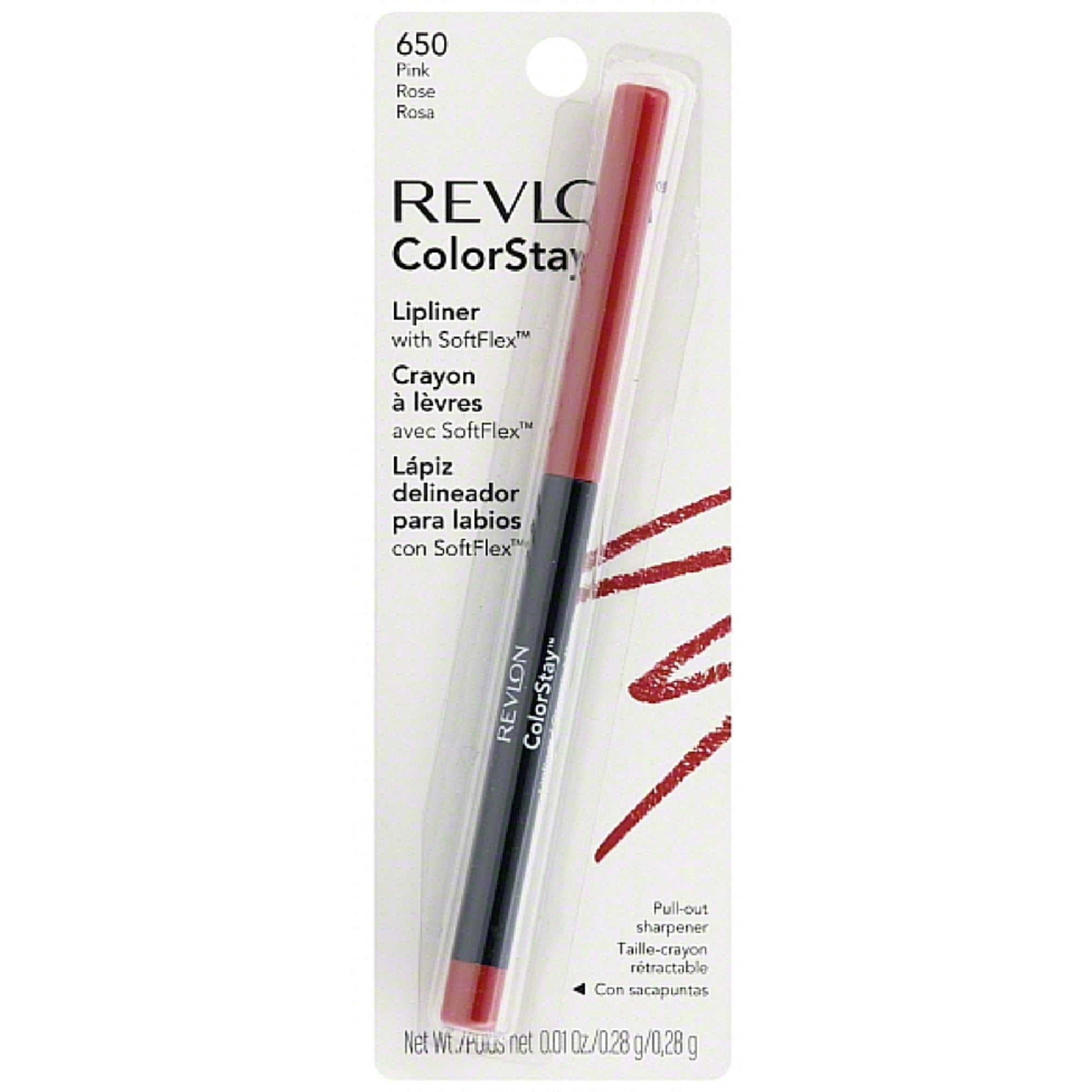 Revlon ColorStay Lip Liner with SoftFlex, Pink [650] 1 ea (Pack of 2)