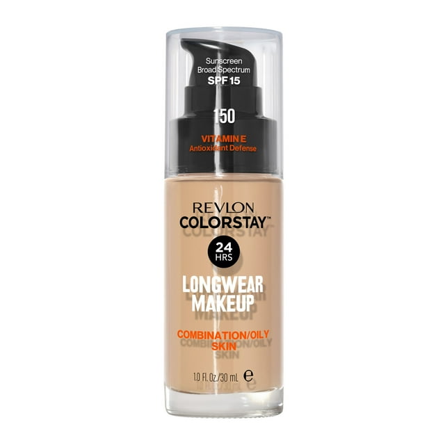 Revlon ColorStay Liquid Foundation Makeup, Matte Finish, Combination/Oily Skin, SPF 15, 150 Buff, 1 fl oz.