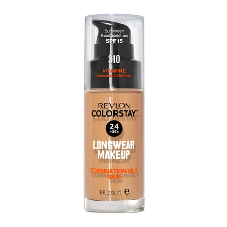 Revlon ColorStay Liquid Foundation Makeup, Matte Finish, Combination/Oily Skin, SPF 15, 310 Warm Golden, 1 fl oz