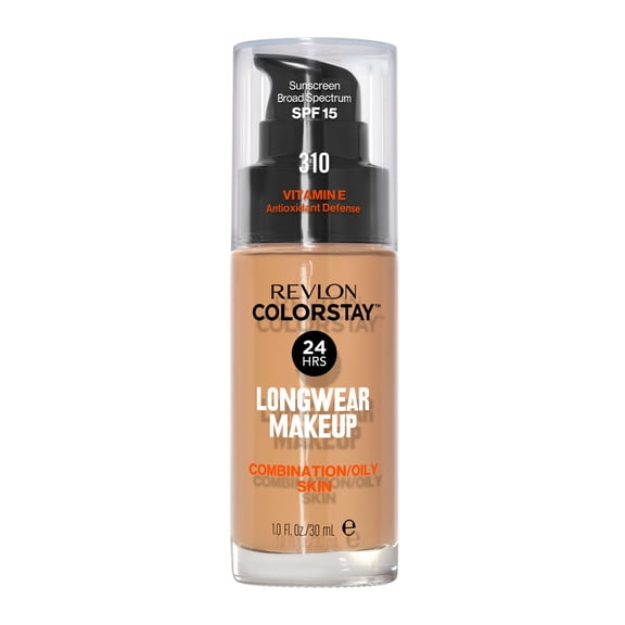 Revlon ColorStay Liquid Foundation Makeup, Matte Finish, Combination/Oily Skin, SPF 15, 310 Warm Golden, 1 fl oz
