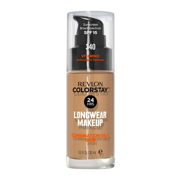 Revlon ColorStay Liquid Foundation Makeup, Matte Finish, Combination/Oily Skin, SPF 15, 340 Early Tan, 1 fl oz