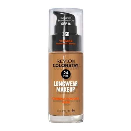Revlon ColorStay Liquid Foundation Makeup, Matte Finish, Combination/Oily Skin, SPF 15, 360 Golden Caramel, 1 fl oz
