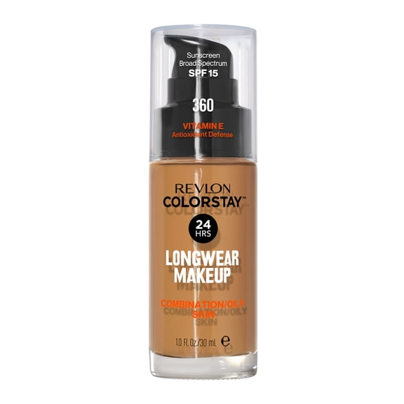 Revlon ColorStay Liquid Foundation Makeup, Matte Finish, Combination/Oily Skin, SPF 15, 360 Golden Caramel, 1 fl oz