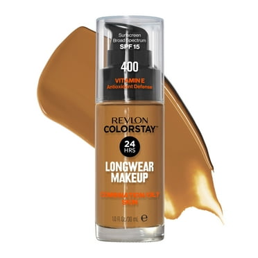 Revlon ColorStay Liquid Foundation Makeup, Matte Finish, Combination/Oily Skin, SPF 15, 400 Caramel, 1 fl oz