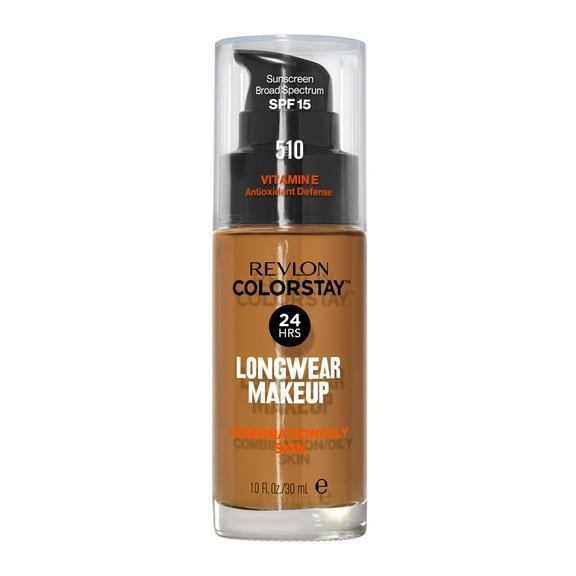 Revlon ColorStay Liquid Foundation Makeup, Matte Finish, Combination/Oily Skin, SPF 15, 510 Pecan, 1 fl oz