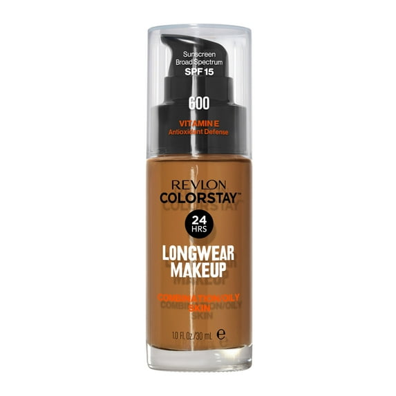Revlon ColorStay Liquid Foundation Makeup, Matte Finish, Combination/Oily Skin, SPF 15, 600 Cinnamon, 1 fl oz