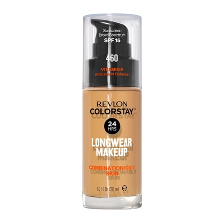 Revlon ColorStay Liquid Foundation Makeup, Matte Finish, Combination/Oily Skin, SPF 15, 460 Macadamia, 1 fl oz