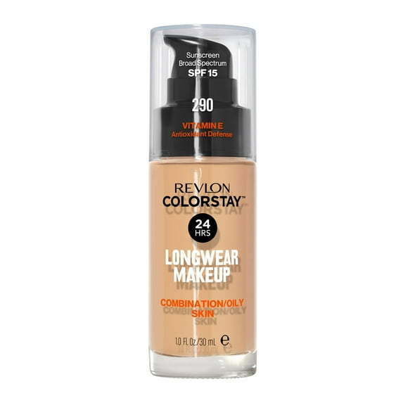 Revlon ColorStay Liquid Foundation Makeup, Matte Finish, Combination/Oily Skin, SPF 15, 290 Natural Ochre, 1 fl oz