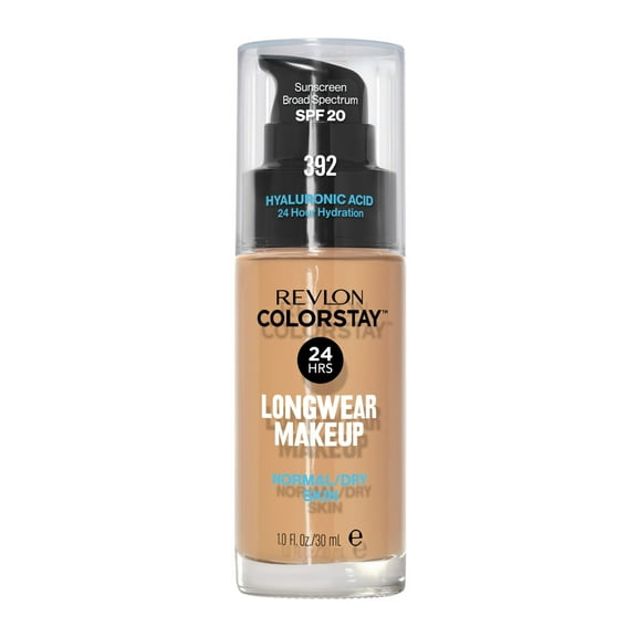 Revlon ColorStay Liquid Foundation Makeup, Normal/Dry Skin, SPF 20, 392 Sun Beige, 1 fl oz
