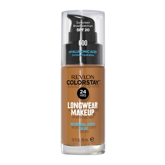 Revlon ColorStay Liquid Foundation Makeup, Normal/Dry Skin, SPF 20, 600 Cinnamon, 1 fl oz