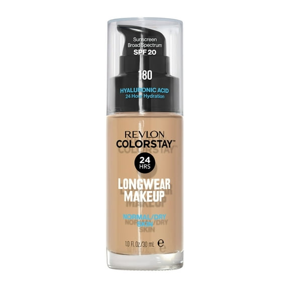 Revlon ColorStay Liquid Foundation Makeup, Normal/Dry Skin, SPF 20, 180 Sand Beige, 1 fl oz