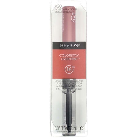 Revlon ColorStay Overtime Liquid Lip Color, Constantly Coral [20] 0.07 oz (Pack of 3)