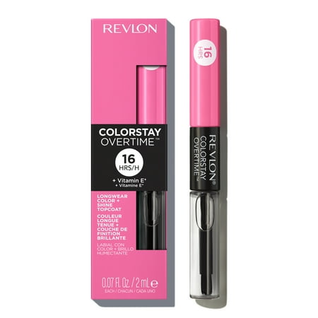 Revlon ColorStay Overtime Longwearing Gloss Lipstick with Vitamin E, 080 Keep Blushing, 0.07 fl oz