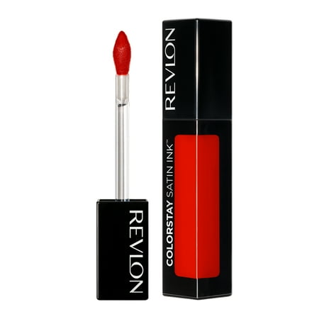 Revlon ColorStay Satin Ink Liquid Lipstick, Longwear Rich Lip Colors, 018 Fired Up, 0.17 fl. oz