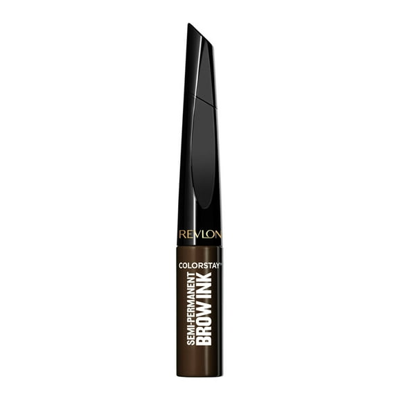 Revlon ColorStay Semi-Permanent Brow Ink Waterproof Eyebrow Enhancer Gel, 355 Dark Brown Ink, 0.09 fl oz