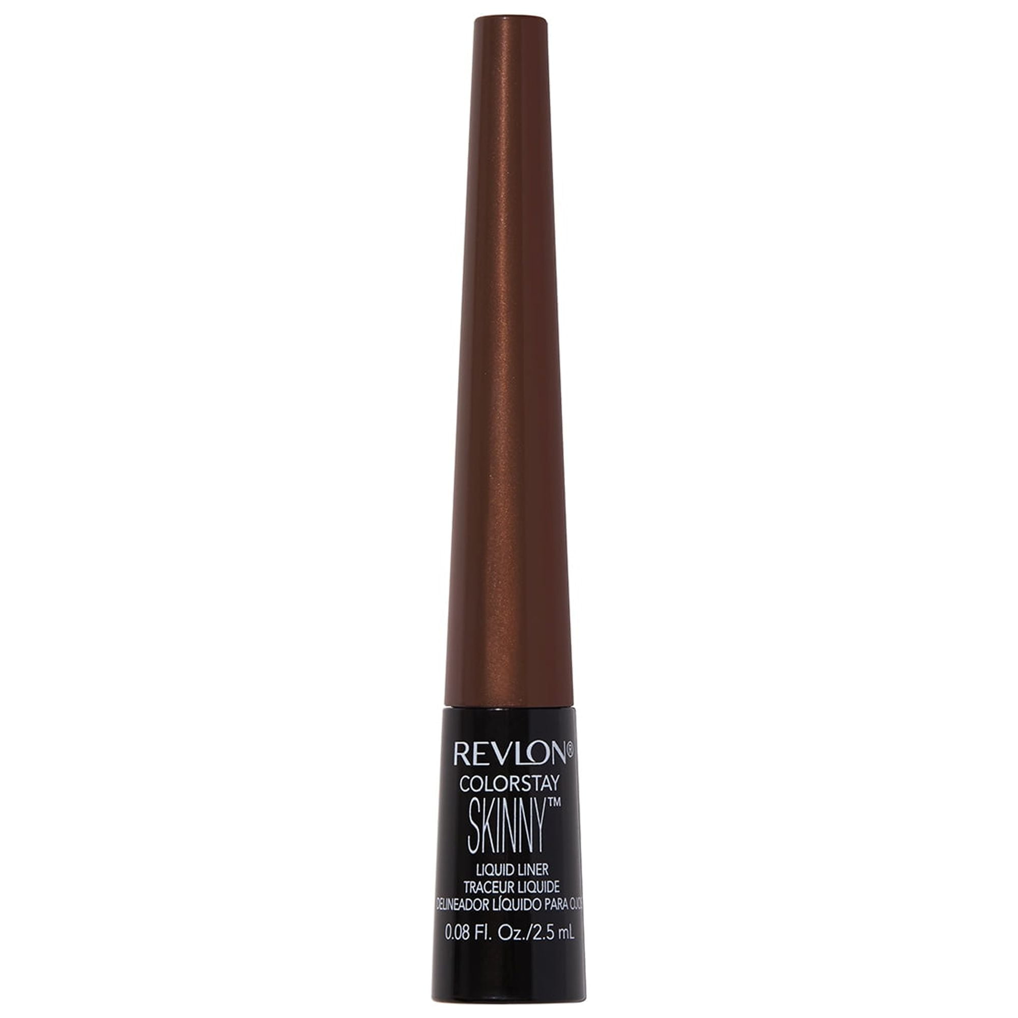 Revlon ColorStay Skinny Liquid Eyeliner, Waterproof, Smudgeproof, Longwearing Eye Makeup with Ultra-fine Tip, Mahogany Flame, 0.08 oz